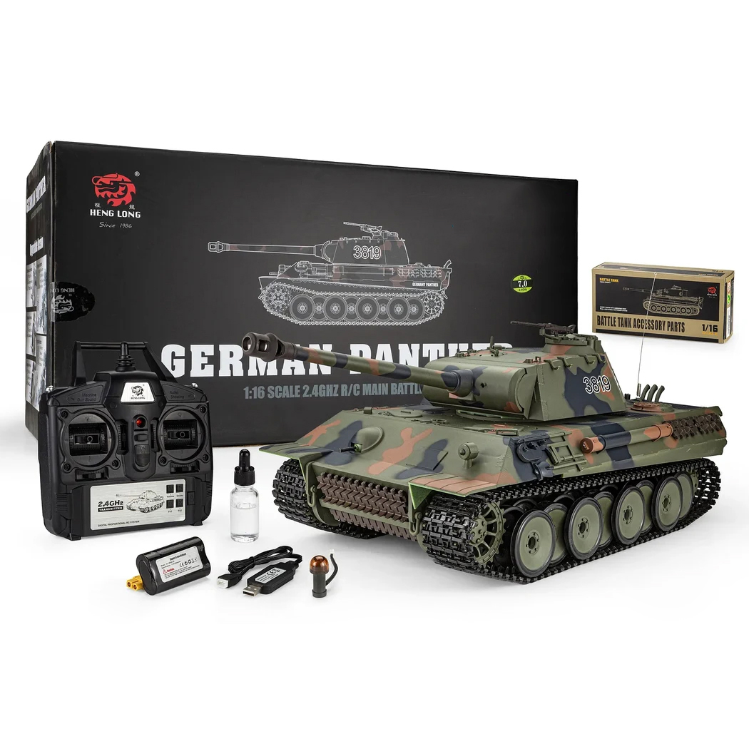 Радиоуправляемый танк Heng Long Panther V7.0 масштаб 1:16 RTR 2.4G - 3819-1 V7.0