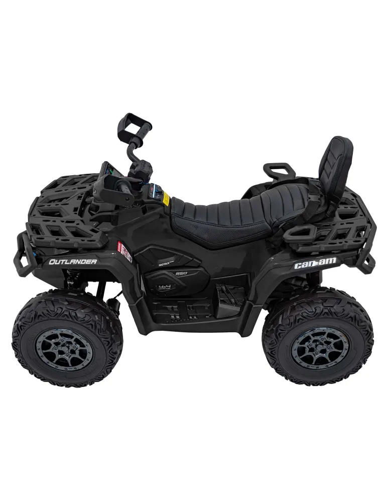 Детский квадроцикл двухместный BRP Can-Am Outlander (24V, полный привод, черный) - DK-CA005-BLACK