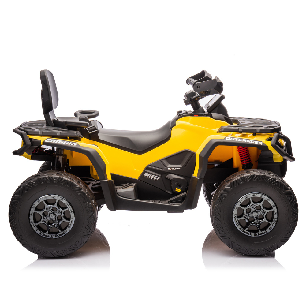 Детский квадроцикл двухместный BRP Can-Am Outlander (24V, полный привод, желтый) - DK-CA005-YELLOW