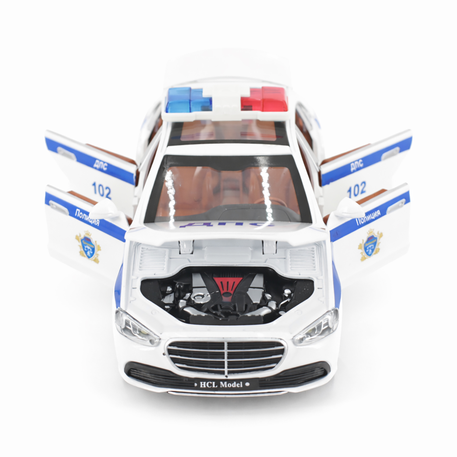 Радиоуправляемая металлическая полицейская машина Mercedes S600 1:22 - HCL-3613-WHITE