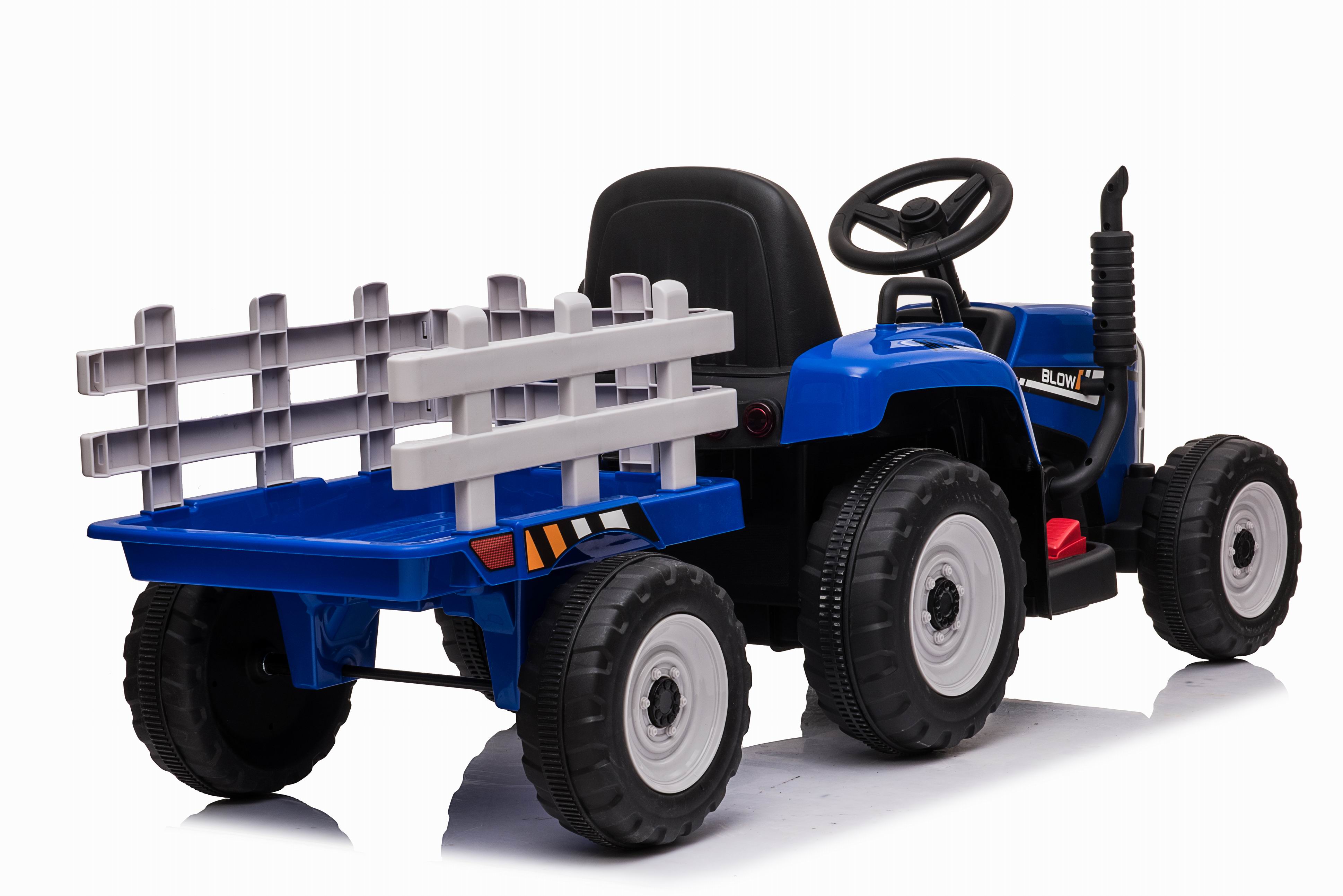 Детский электромобиль XMX трактор с прицепом (синий, EVA, пульт, 12V) - XMX611-BLUE