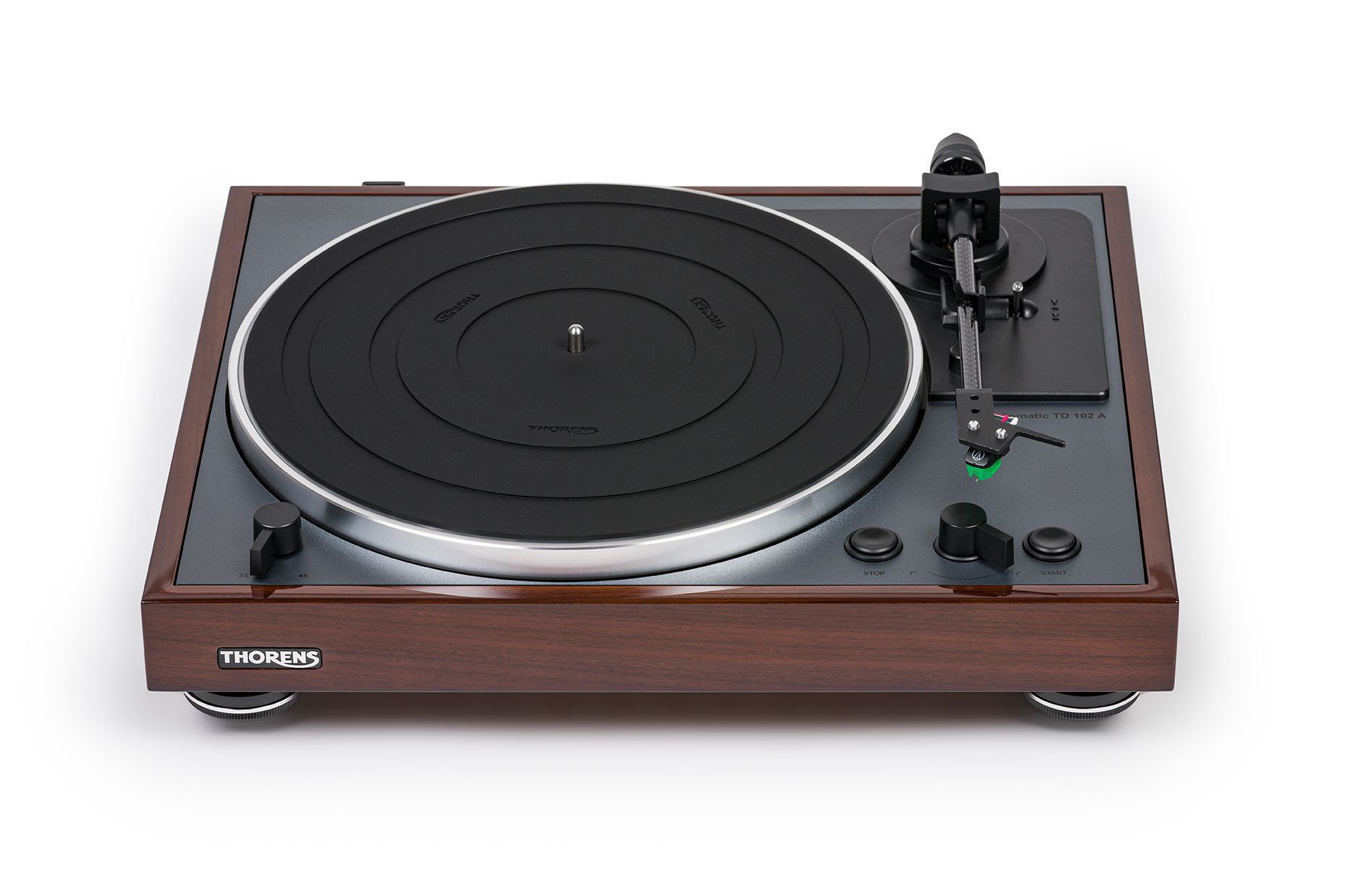 Thorens TD-102A AT-VM95E highgloss walnut виниловый проигрыватель
