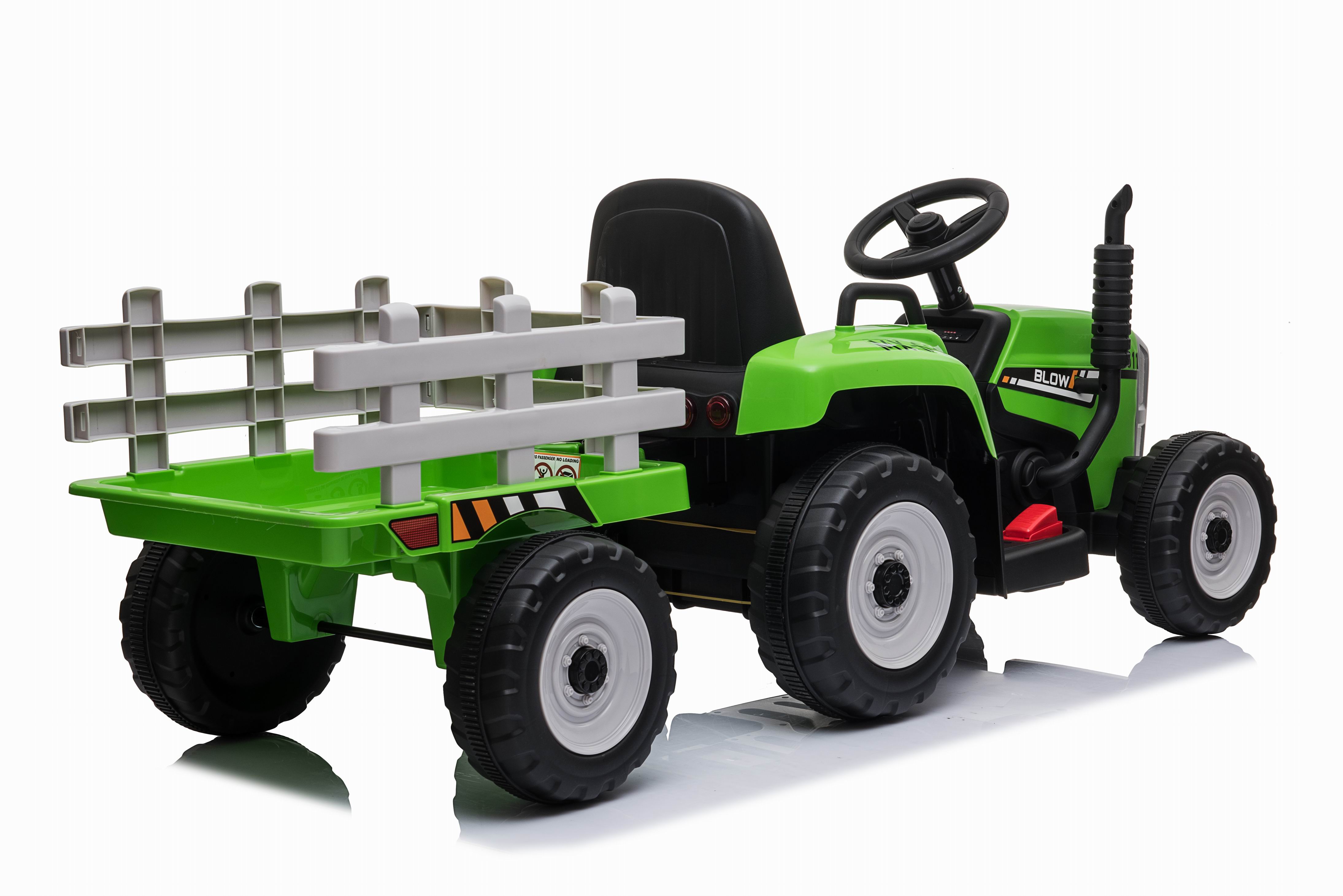 Детский электромобиль XMX трактор с прицепом (зеленый, EVA, пульт, 12V) - XMX611-GREEN
