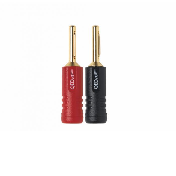 QED Screwloc ABS Banana 4mm 1 Red 1 Blk Plug Разъем "Банан" 1 красный, 1 черный пара (QE1870)