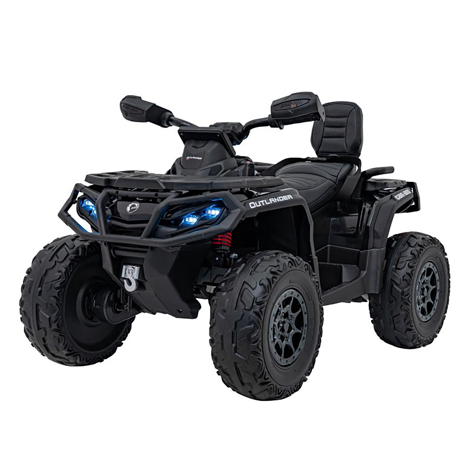 Детский квадроцикл двухместный BRP Can-Am Outlander (24V, полный привод, черный) - DK-CA005-BLACK
