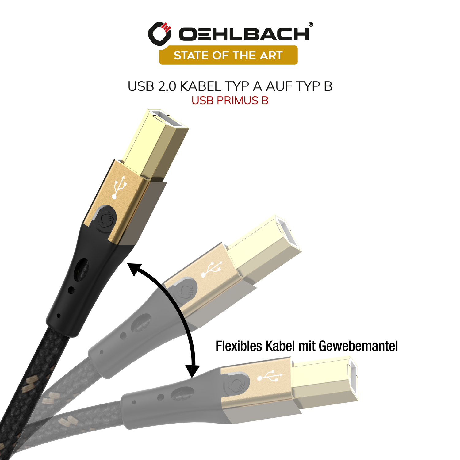OehlbachSTATE OF THE ART USB Primus B USB 2.0 TypeA-TypeB 1,0m USB кабель D1C9541