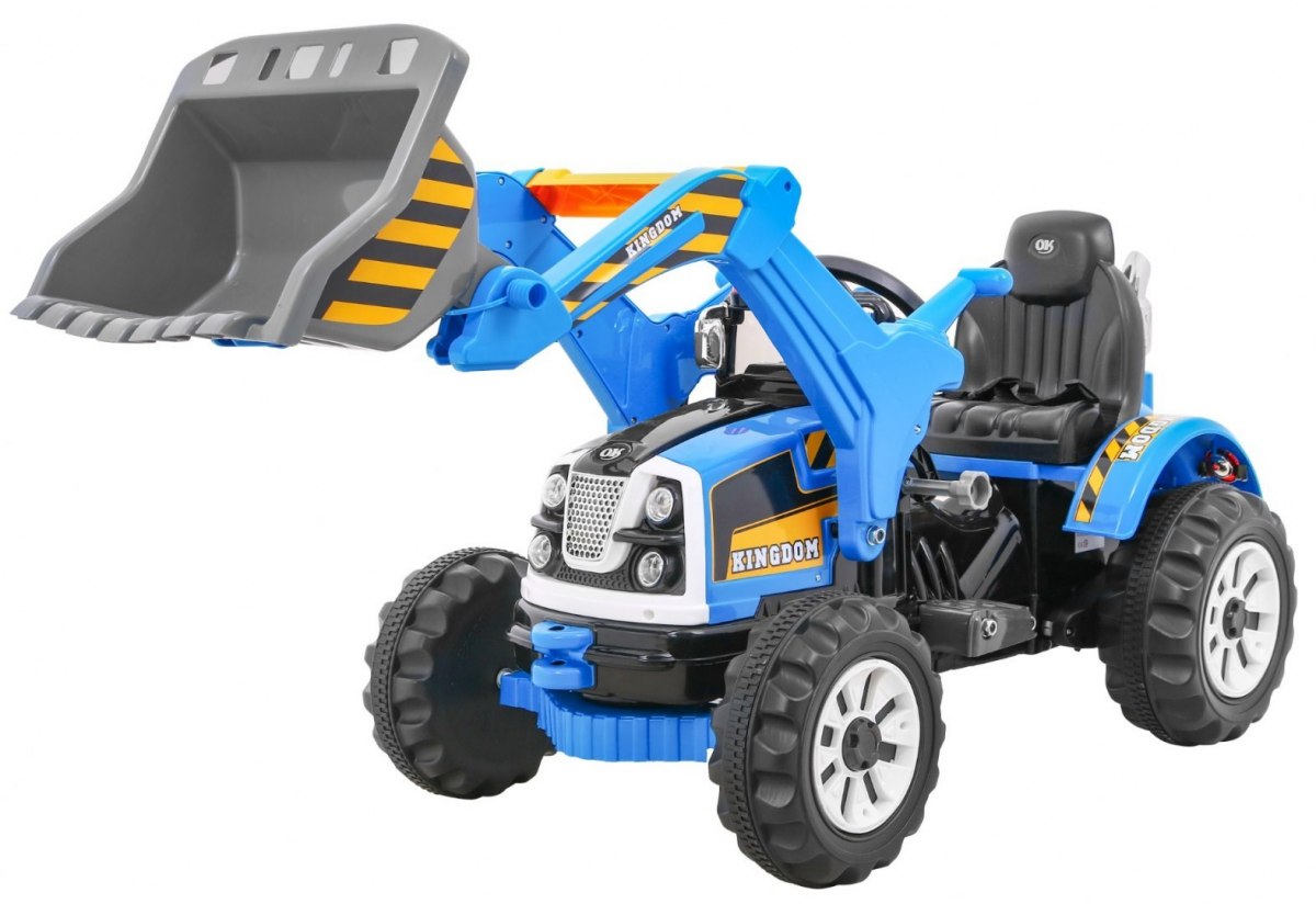 Детский электромобиль трактор на аккумуляторе 12V / синий - JS328A-BLUE