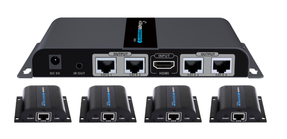 Lenkeng LKV714Pro HDbitT 40m HDMI spliter-разветвитель 1x4 с передачей сигала по витой паре