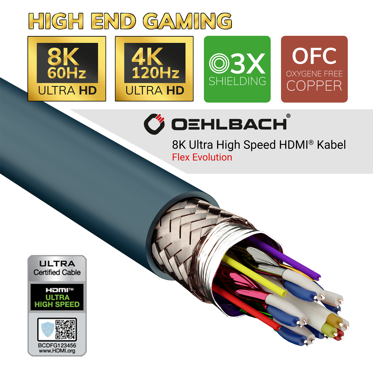 Oehlbach EXCELLENCE Flex Evolution UHD HDMI cable 2,0m HDMI кабель D1C92602