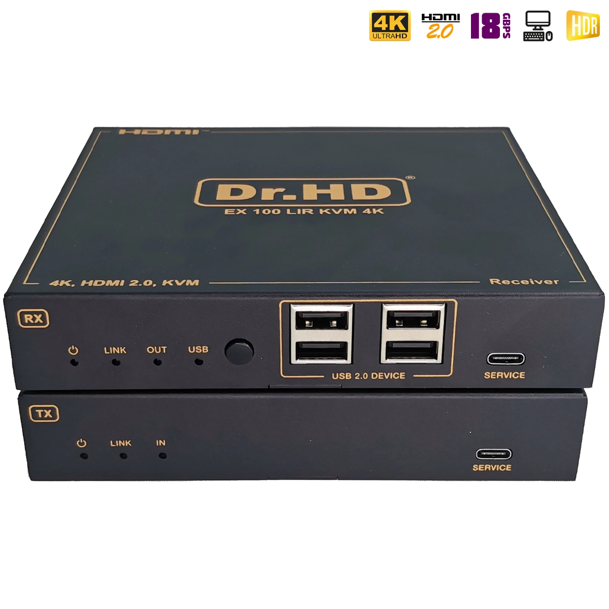 HDMI удлинитель по витой паре и IP / Dr.HD EX 100 LIR KVM 4K