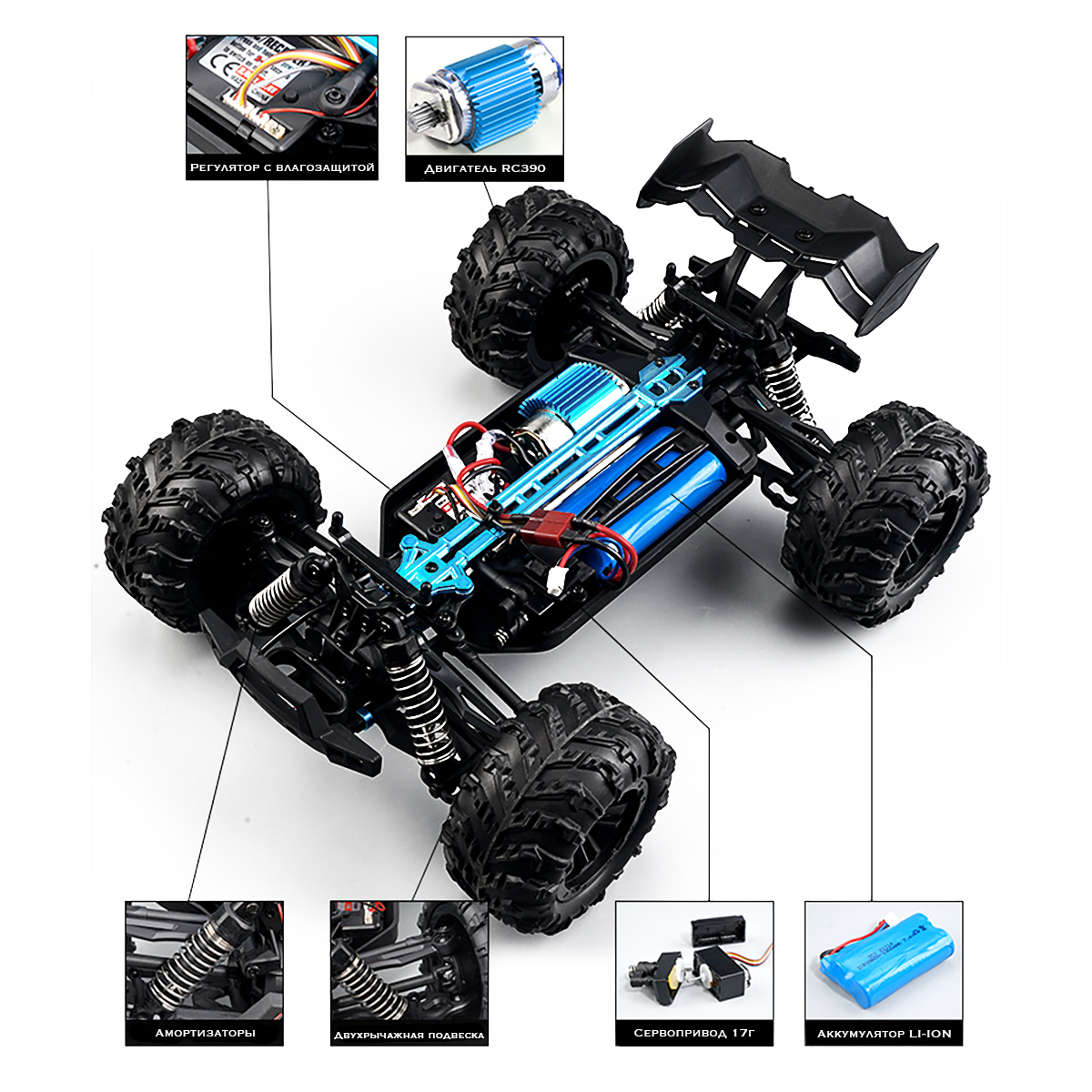 Радиоуправляемый внедорожник Rapidly 4WD 1:16 - SCY-16101-PURPLE