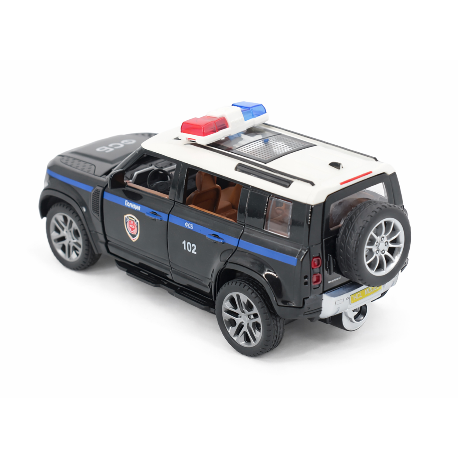 Радиоуправляемая металлическая полицейская машина Land Rover Defender 1:22 - HCL-3610-BLACK