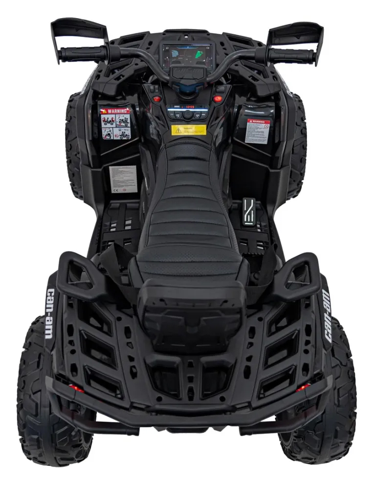 Детский квадроцикл двухместный BRP Can-Am Outlander (24V, полный привод, черный) - DK-CA005-BLACK