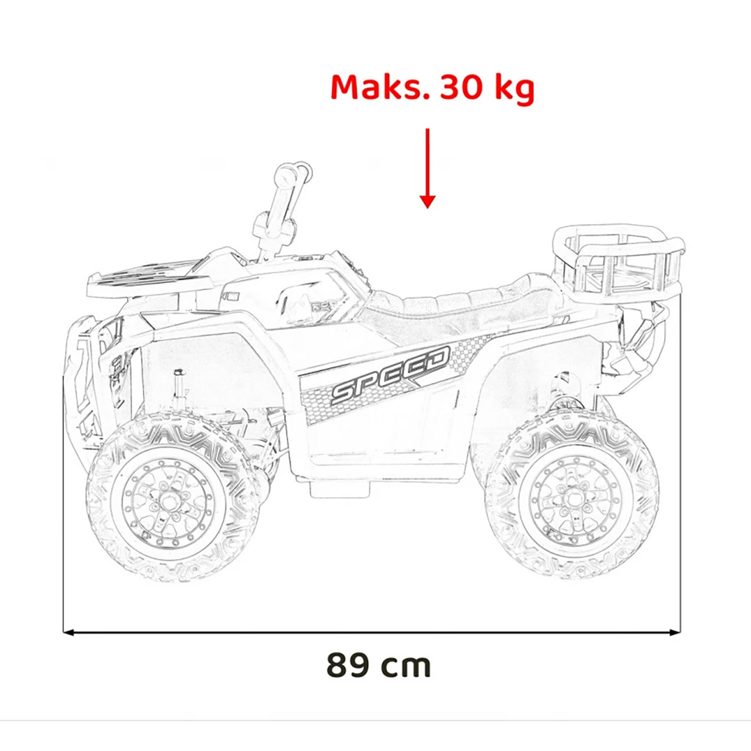 Детский электромобиль квадроцикл X-Robust (белый, 24V, 4WD, пульт, EVA) - XMX651-24V-4WD-WHITE