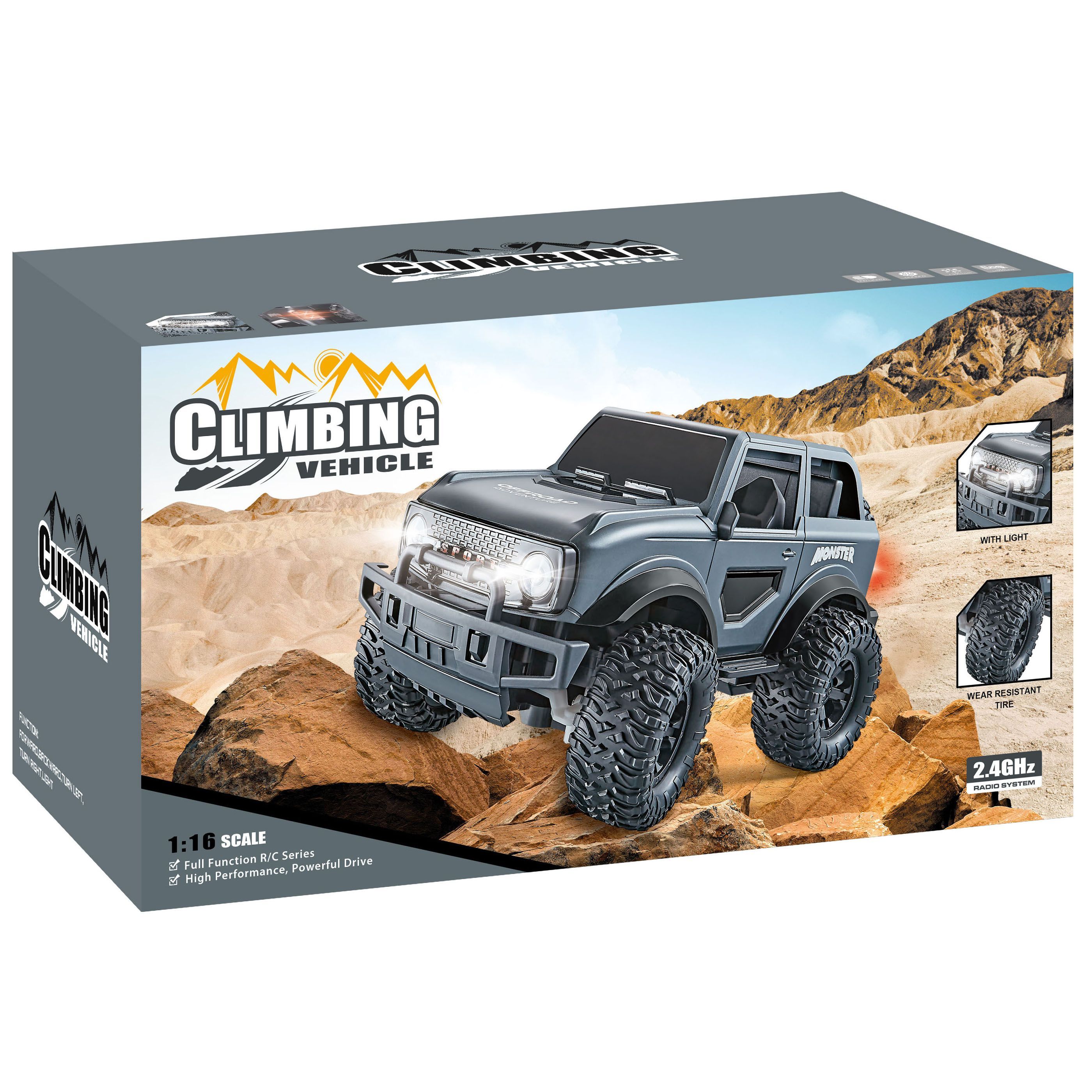 Радиоуправляемый серый джип 4WD 1:16 - 518-01-GREY