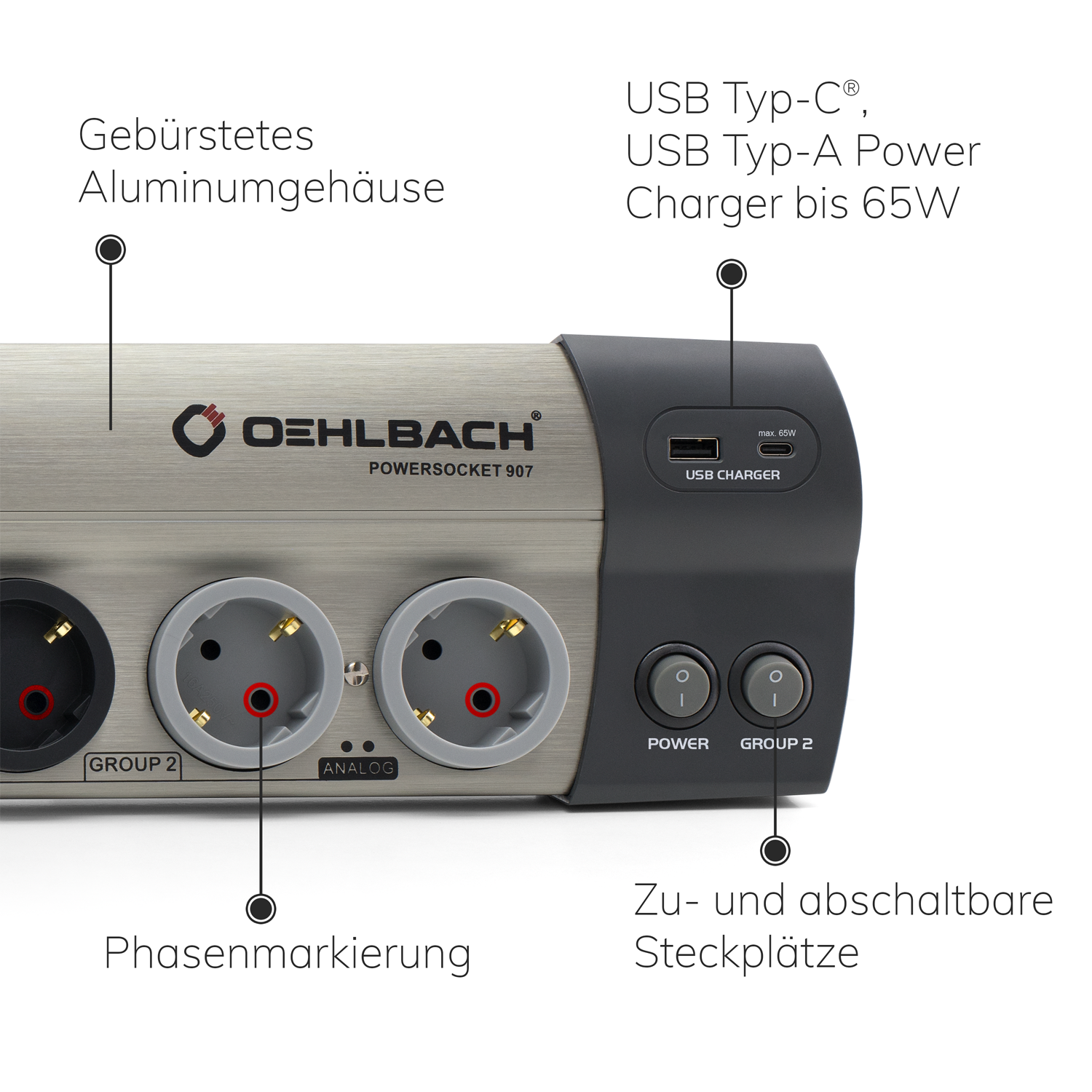 Oehlbach STATE OF THE ART XXL Power Socket 907 Разветвитель питания  D1C17031