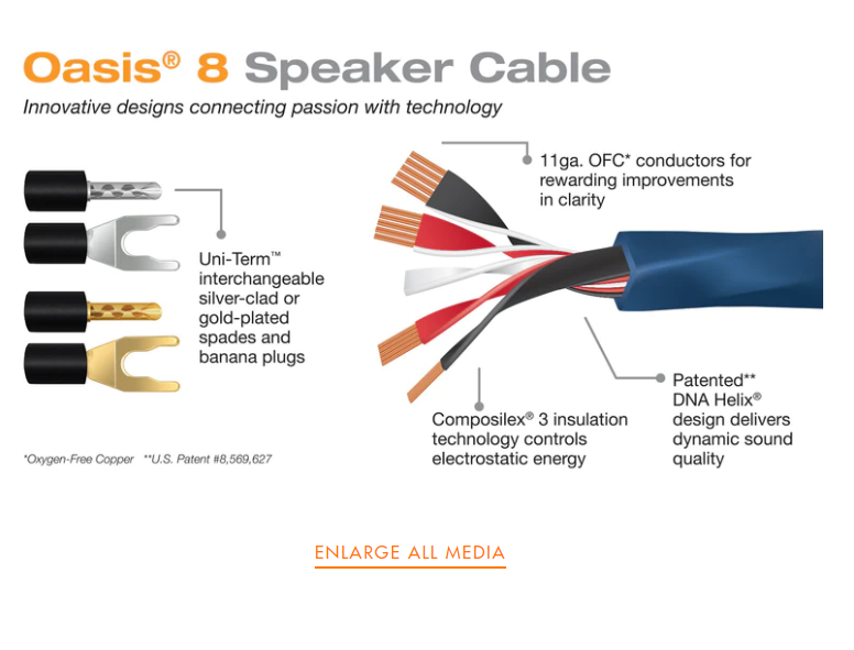 Wireworld Oasis 8 Speaker Cable 3.0m Pair (BAN-BAN) кабель акустический "банан" пара (OAS3.0MB-8)