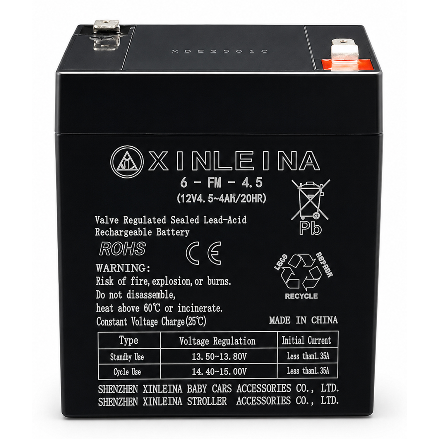 Аккумулятор XINLEINA 12V 4.5-4Ah/20Hr - 6-FM-4.5