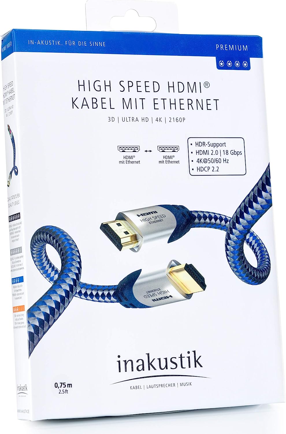 Inakustik Premium HDMI 0.75 m кабель HDMI