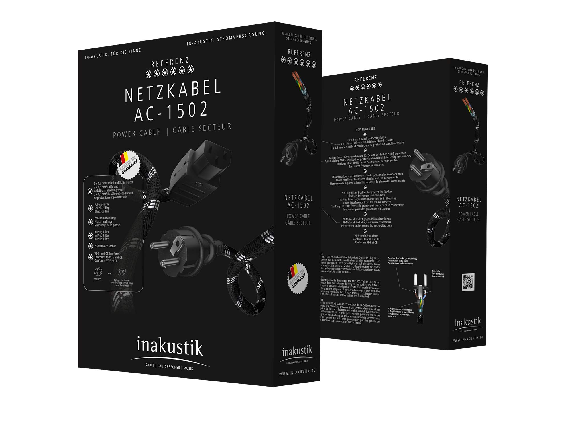 Inakustik Referenz Mains Cable AC-1502 1 m сетевой кабель