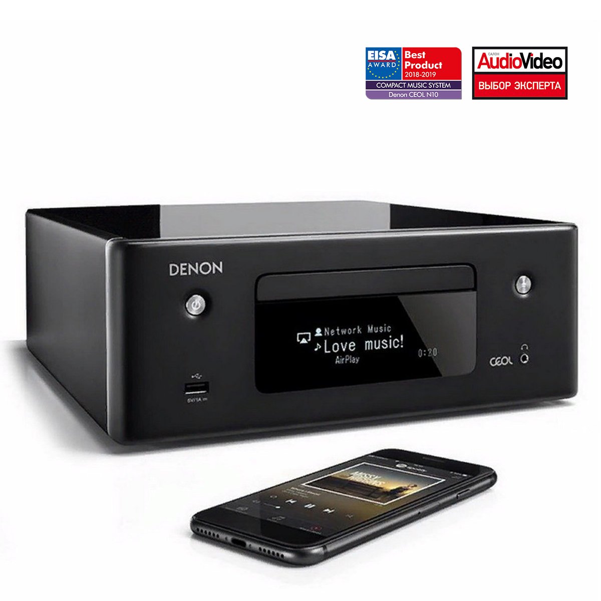 Компактный сетевой CD-ресивер Denon RCD-N10 Black