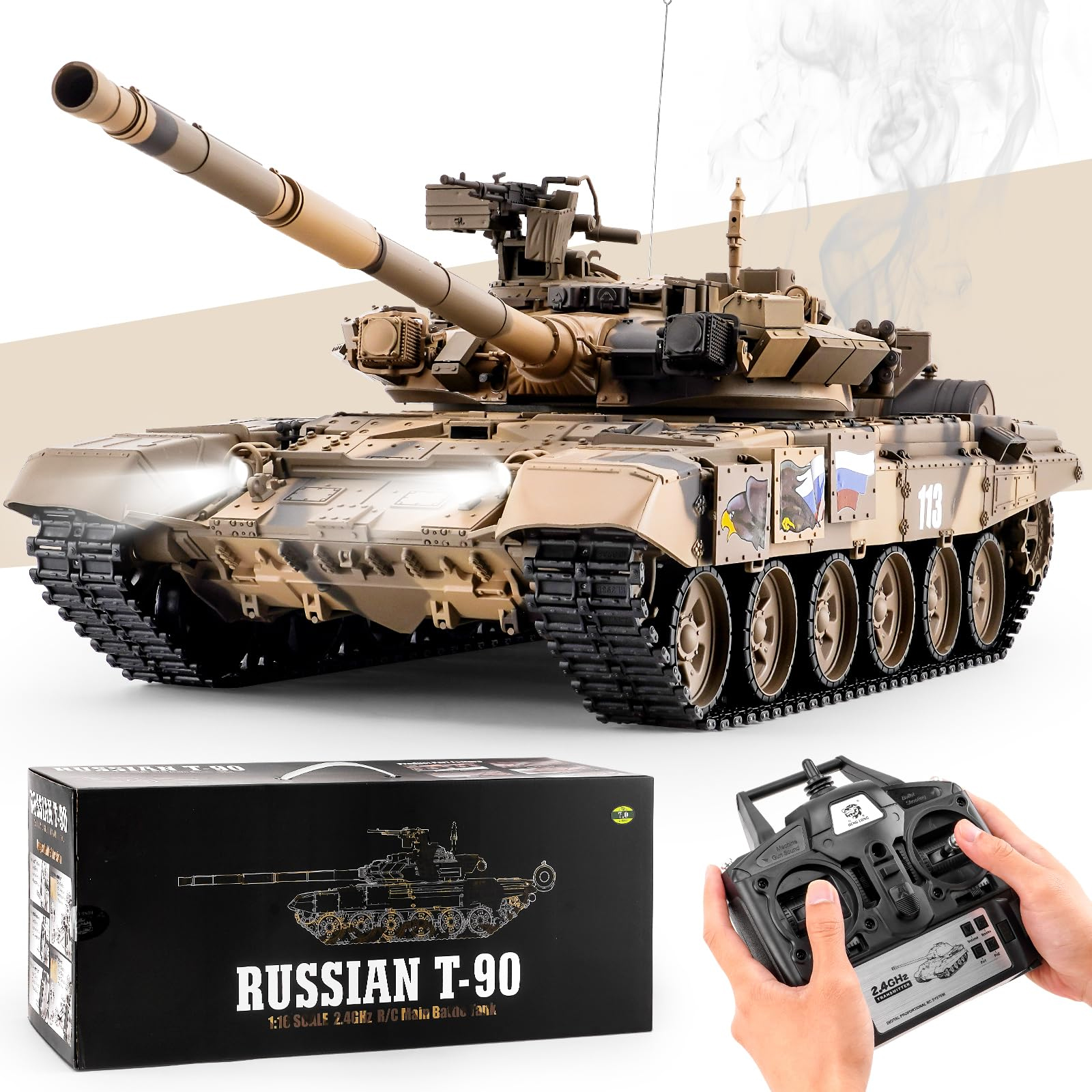 Радиоуправляемый танк Heng Long Т-90 V7.0 масштаб 1:16 RTR 2.4G - 3938-1 V7.0