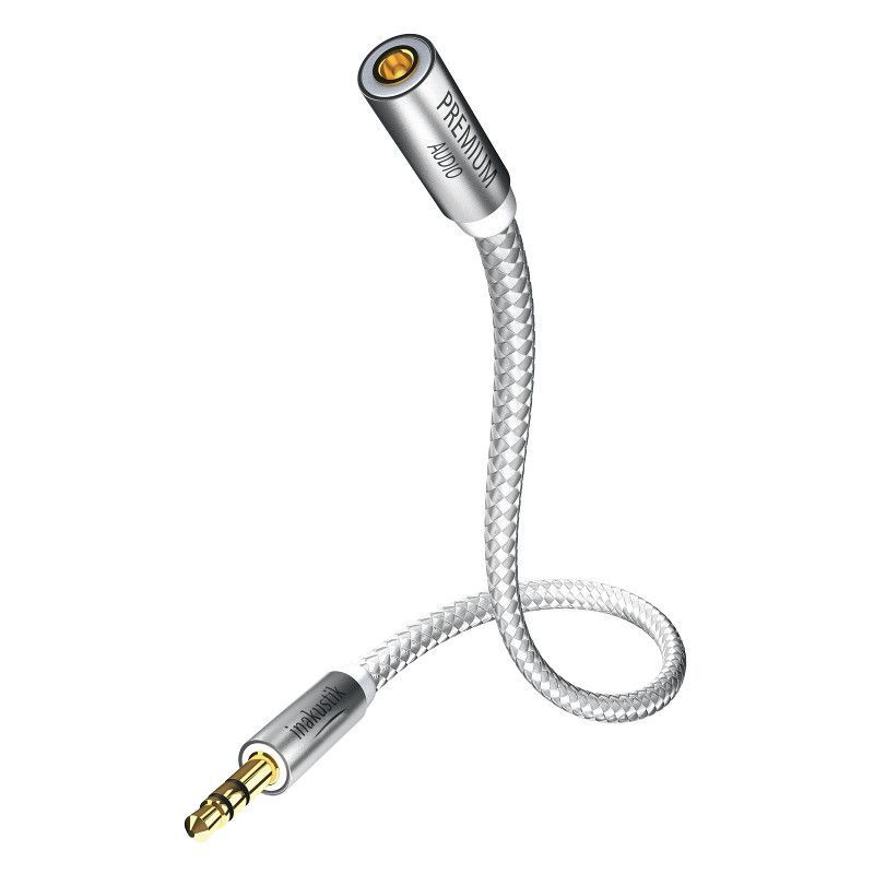 Inakustik Premium Extension Audio Cable 5m 3.5mm jack<>3.5mm jack(F)+6,3 jack adapter кабель межблочный
