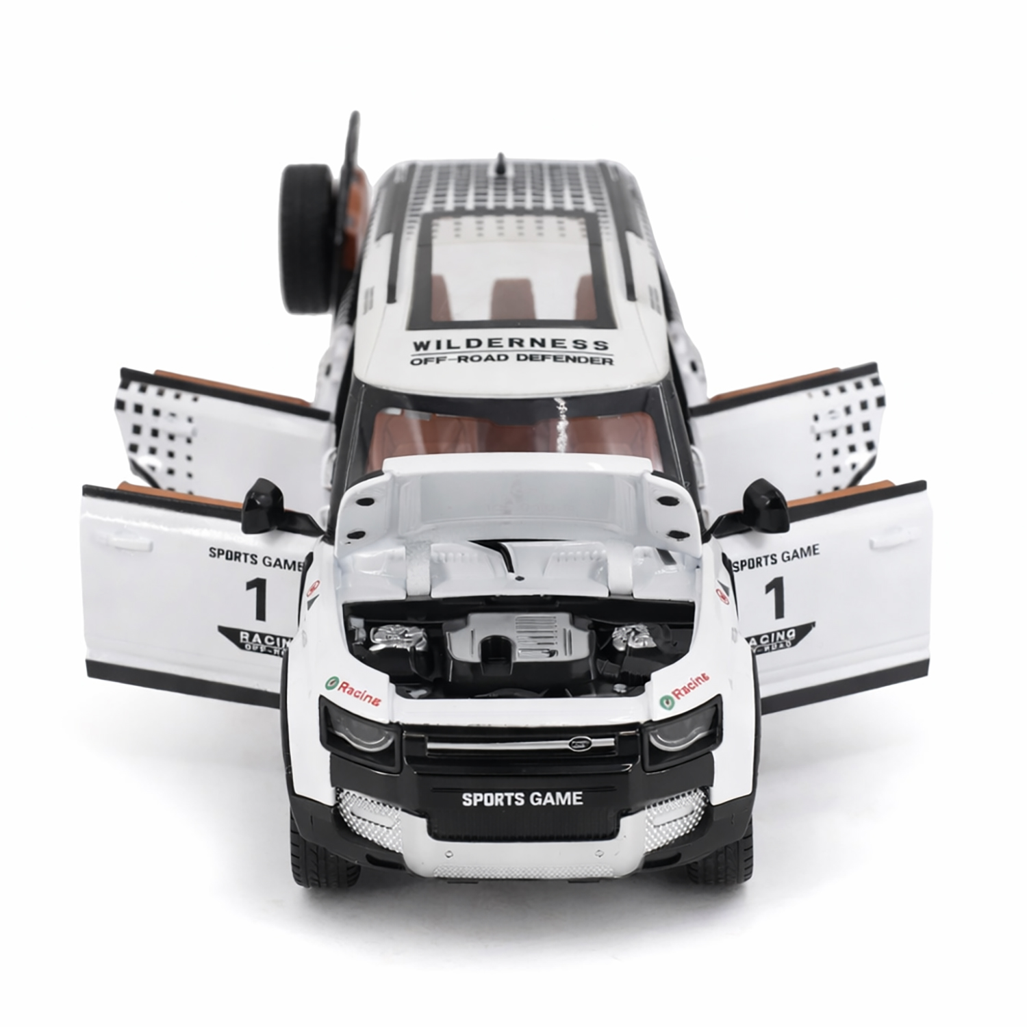Радиоуправляемая металлическая машина Land Rover Defender 1:22 - HCL-3810-WHITE