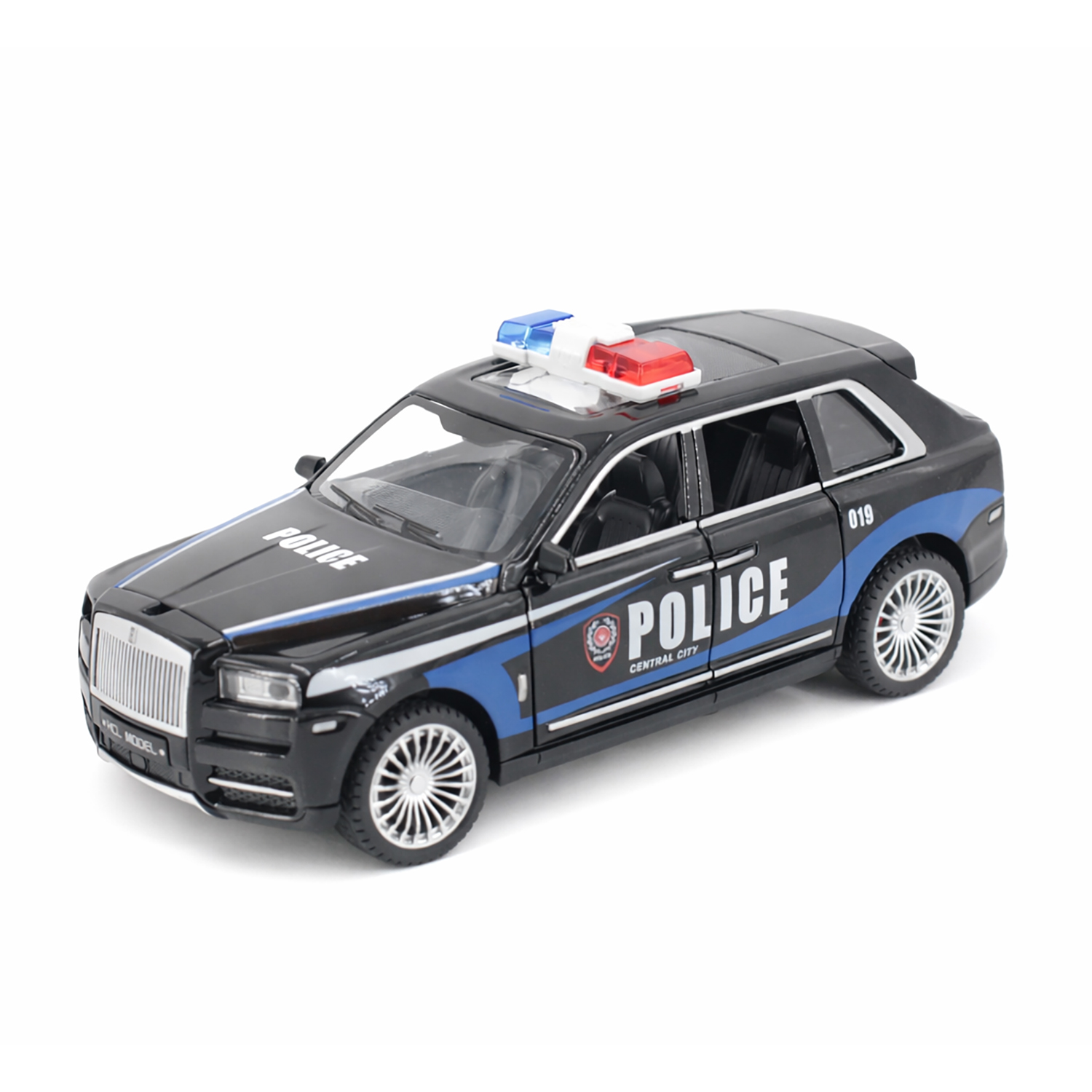 Радиоуправляемая металлическая полицейская машина Rolls-Royce Cullinan 1:22 - HCL-3606-BLACK