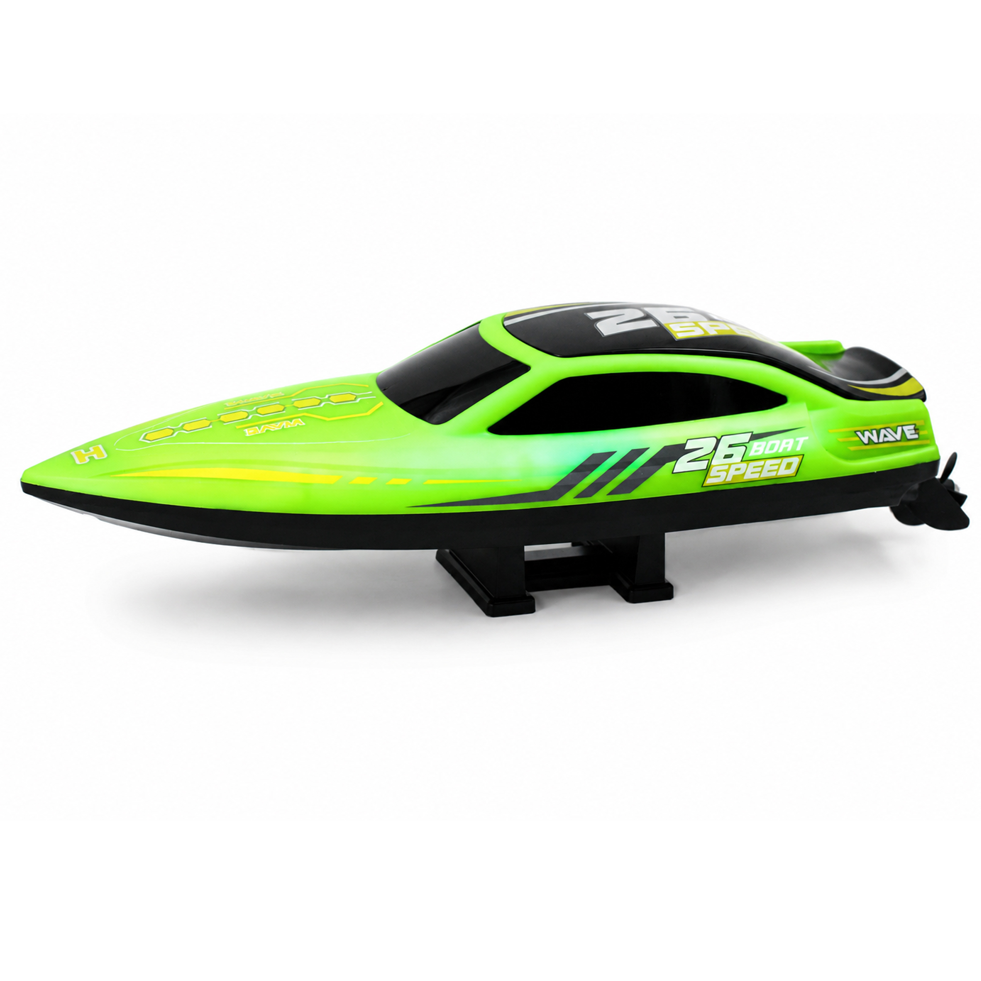 Радиоуправляемый катер NeptuBlade (25 км/ч, 32 см, 30 мин, 7 видов подсветки) - HJ826B-GREEN