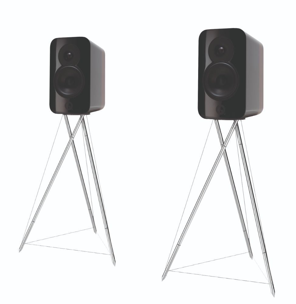 Q Acoustics Concept 300 (QA2730) Gloss Black & Rosewood комплект из полочных 2-полосных АС и стоек для АС черный глянец и красное дерево