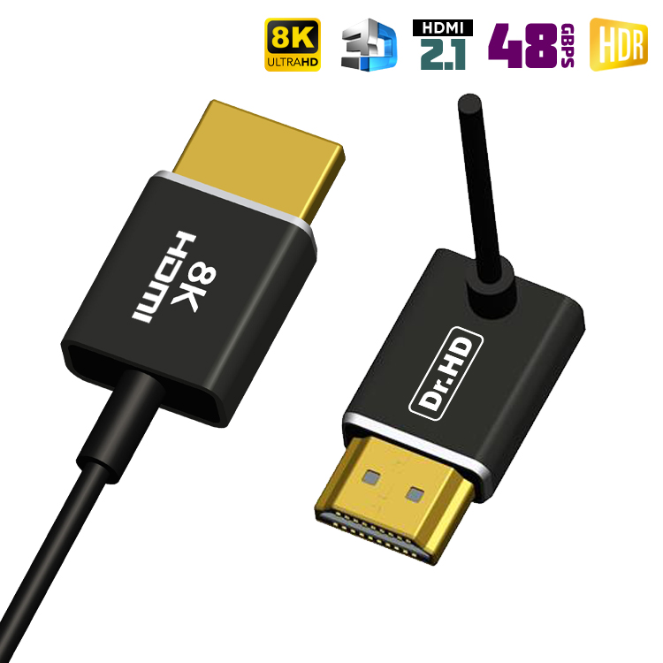 Угловой HDMI кабель 8K Dr.HD 1.5 м / Сверхтонкий / Тип A