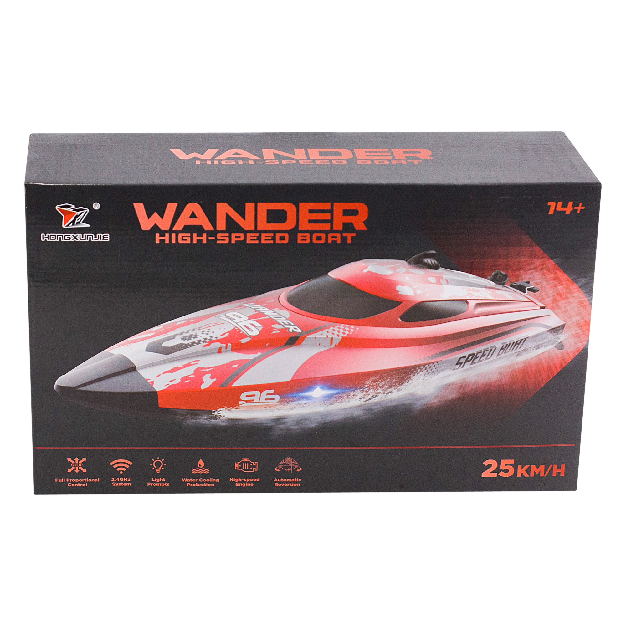 Радиоуправляемый катер Wander (30 см, LED, 25 км/ч) - HJ820-RED