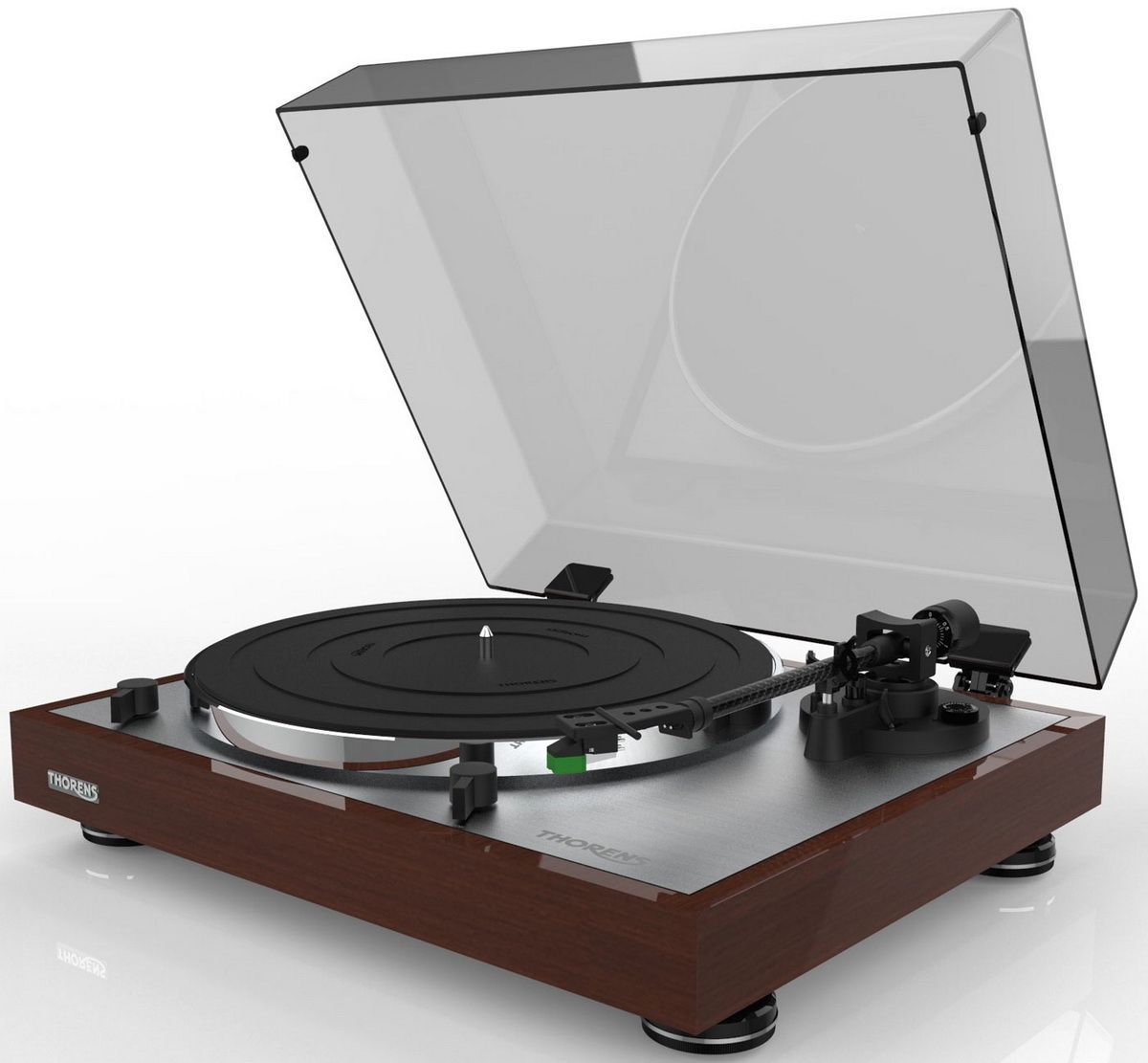Thorens TD-402DD TP72 AT VM95E highgloss walnut виниловый проигрыватель