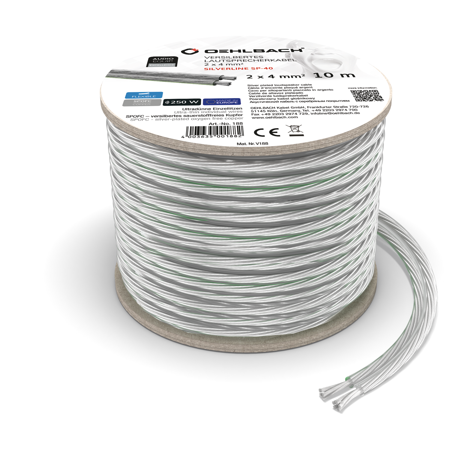 Oehlbach EXCELLENCE SILVERLINE SP-40, LS-cabel 2x4mm2 6M Акустический кабель D1C341