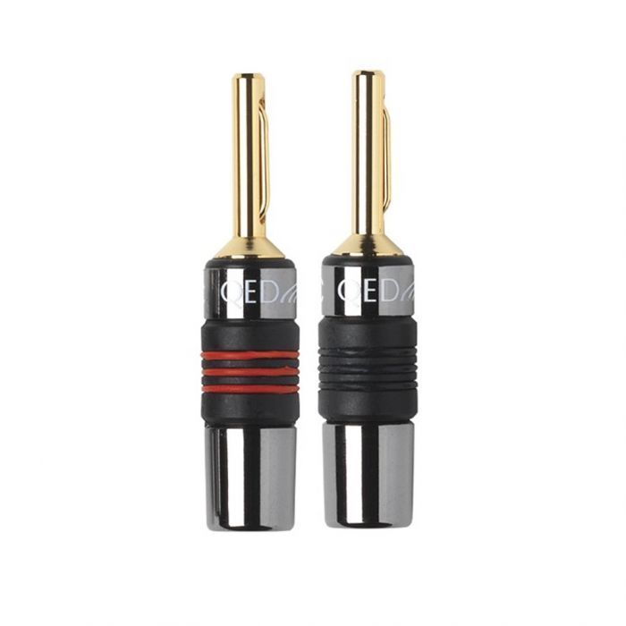 QED Airloc Metal 4mm Plug Разъем типа "Банан" металлический 1 красный, 1 черный пара (QE1910)