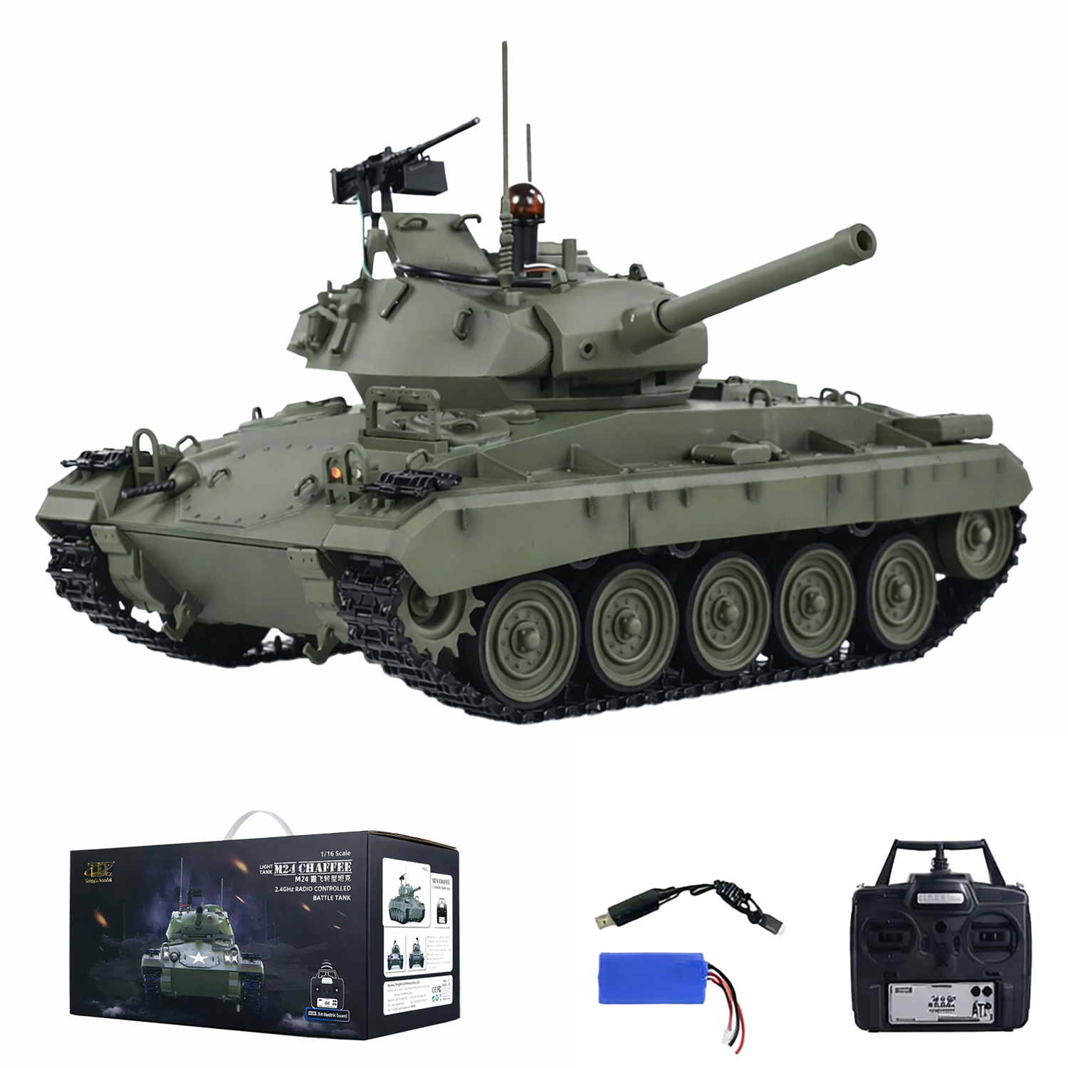 Радиоуправляемый танк M24 Chaffee - TD-M2402