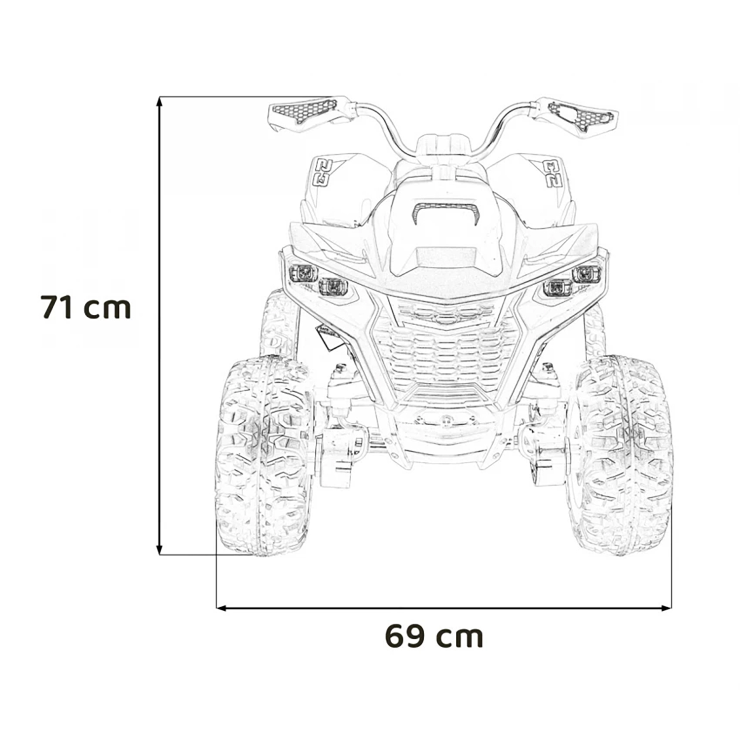 Детский электромобиль квадроцикл Outlander (черный, 24V, 4WD, пульт, EVA) - XMX652-24V-4WD-BLACK