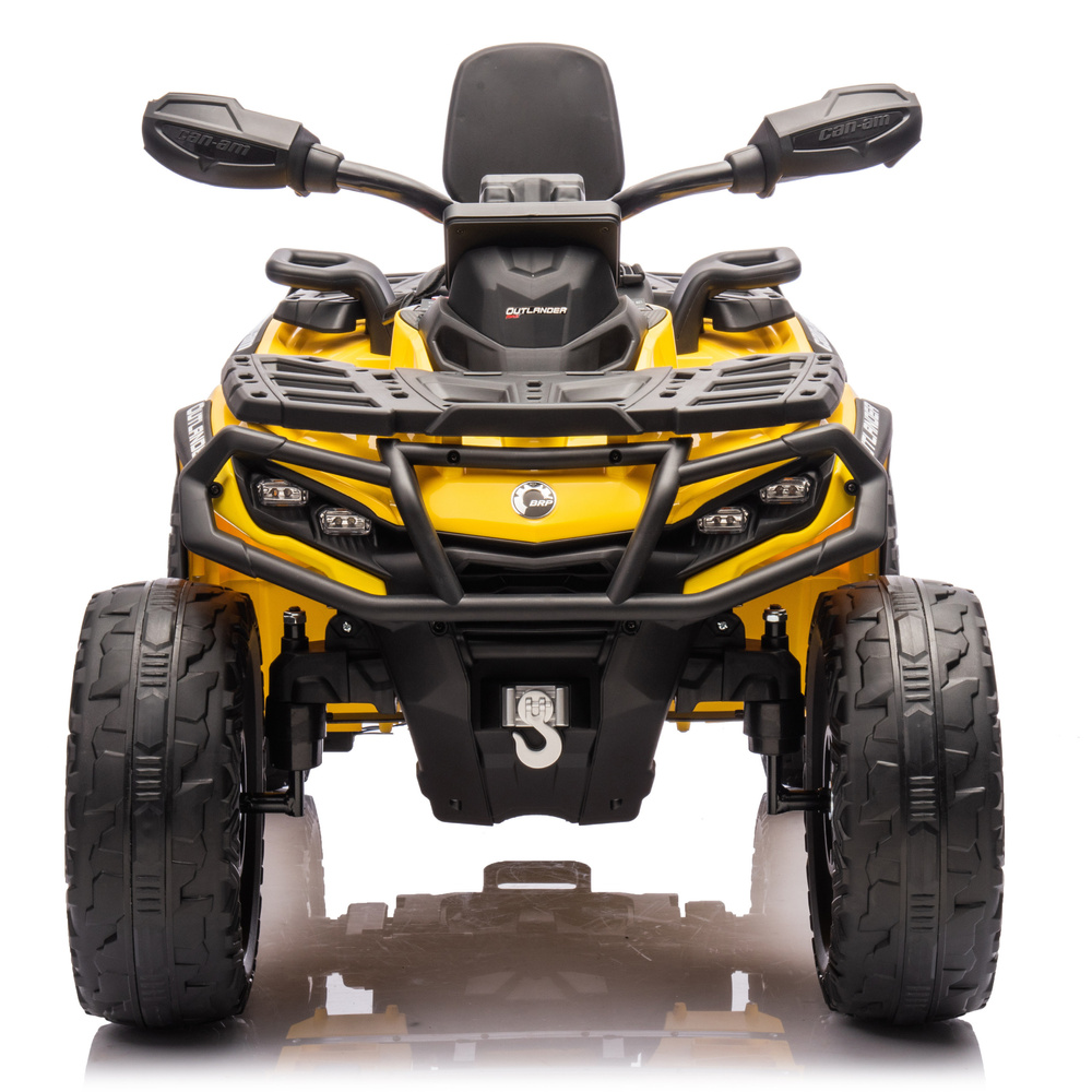 Детский квадроцикл двухместный BRP Can-Am Outlander (24V, полный привод, желтый) - DK-CA005-YELLOW