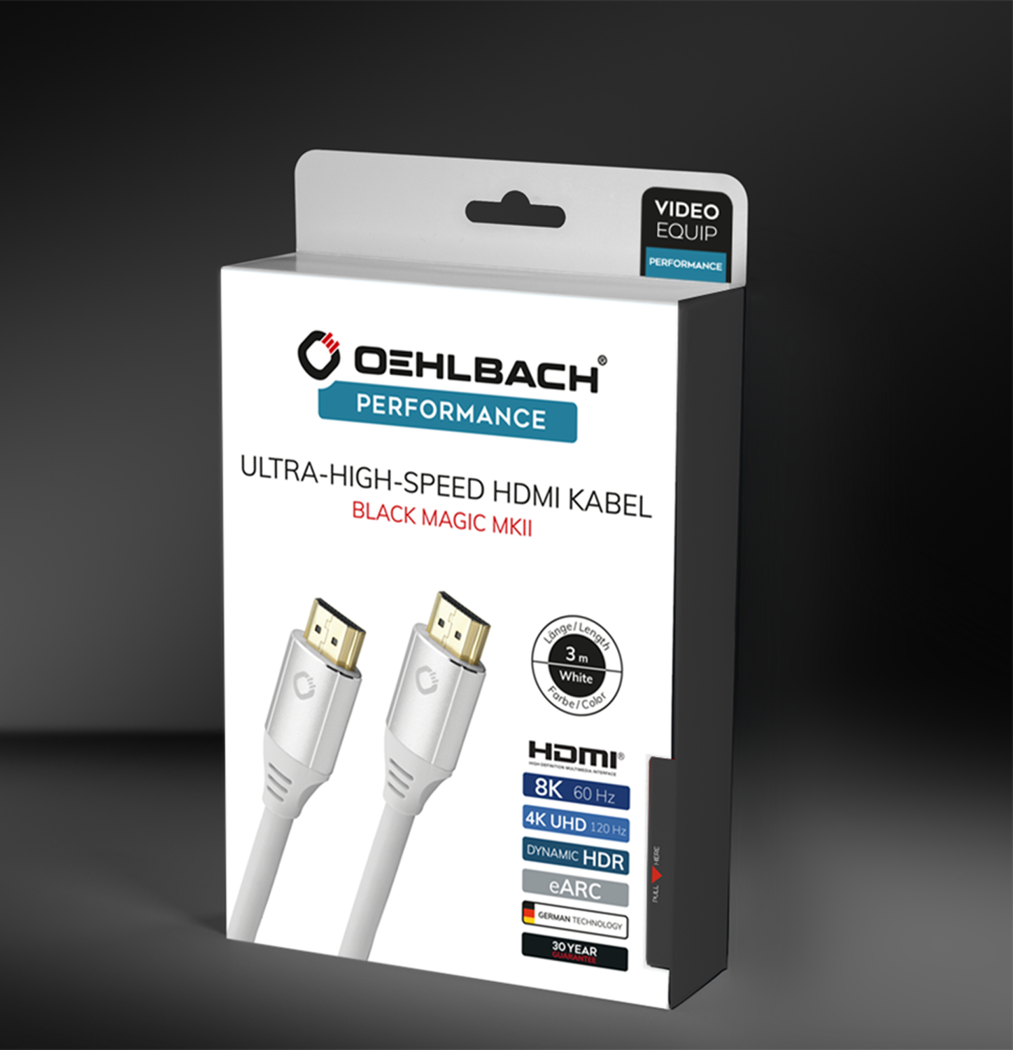 OehlbachPERFORMANCE Black Magic MKII UHS HDMI cable 3,0m white HDMI кабель D1C92494