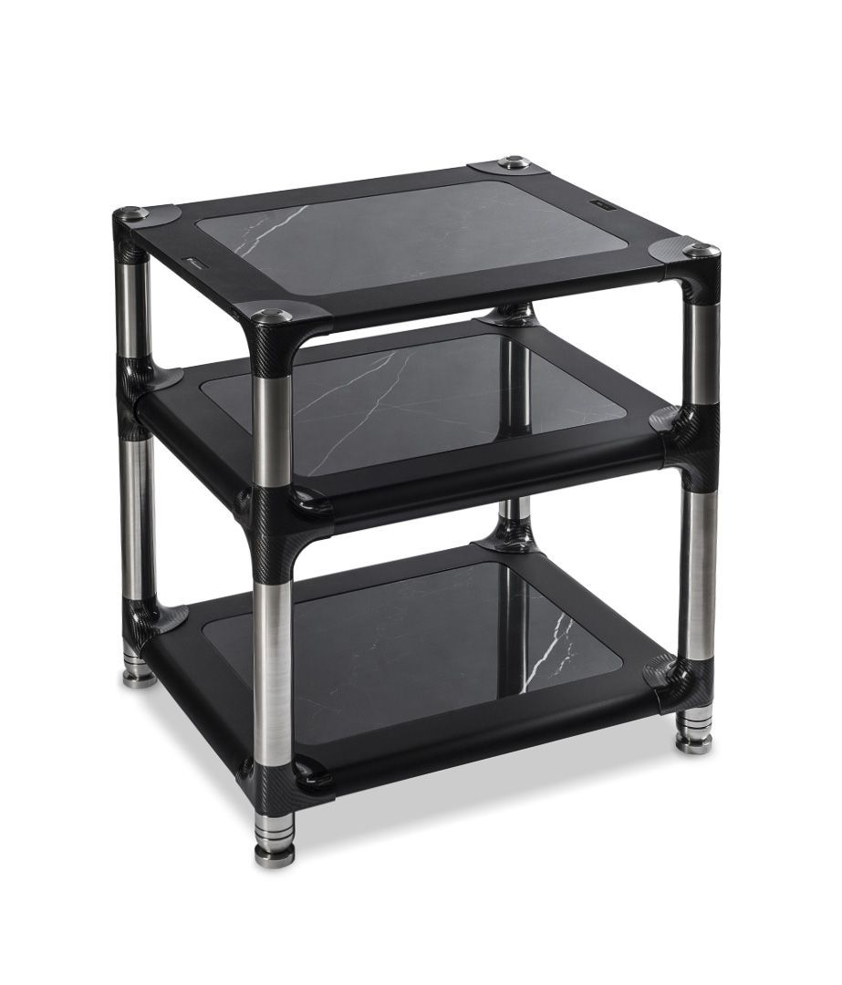 Bassocontinuo Aeroline F2 White shelf/Black marble mid shelf h 250 mm стойка