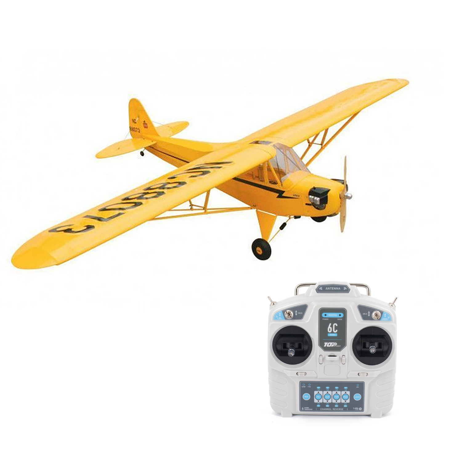 Радиоуправляемый самолет Top RC J3 1400mm Yellow RTF - TOP067C