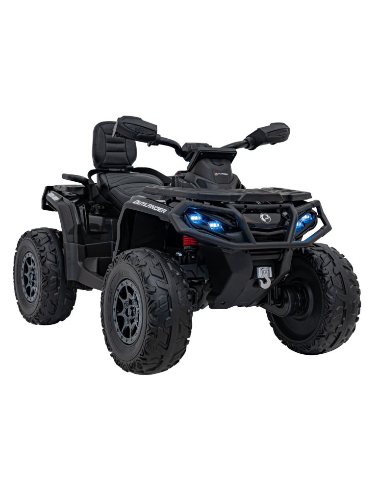 Детский квадроцикл двухместный BRP Can-Am Outlander (24V, полный привод, черный) - DK-CA005-BLACK