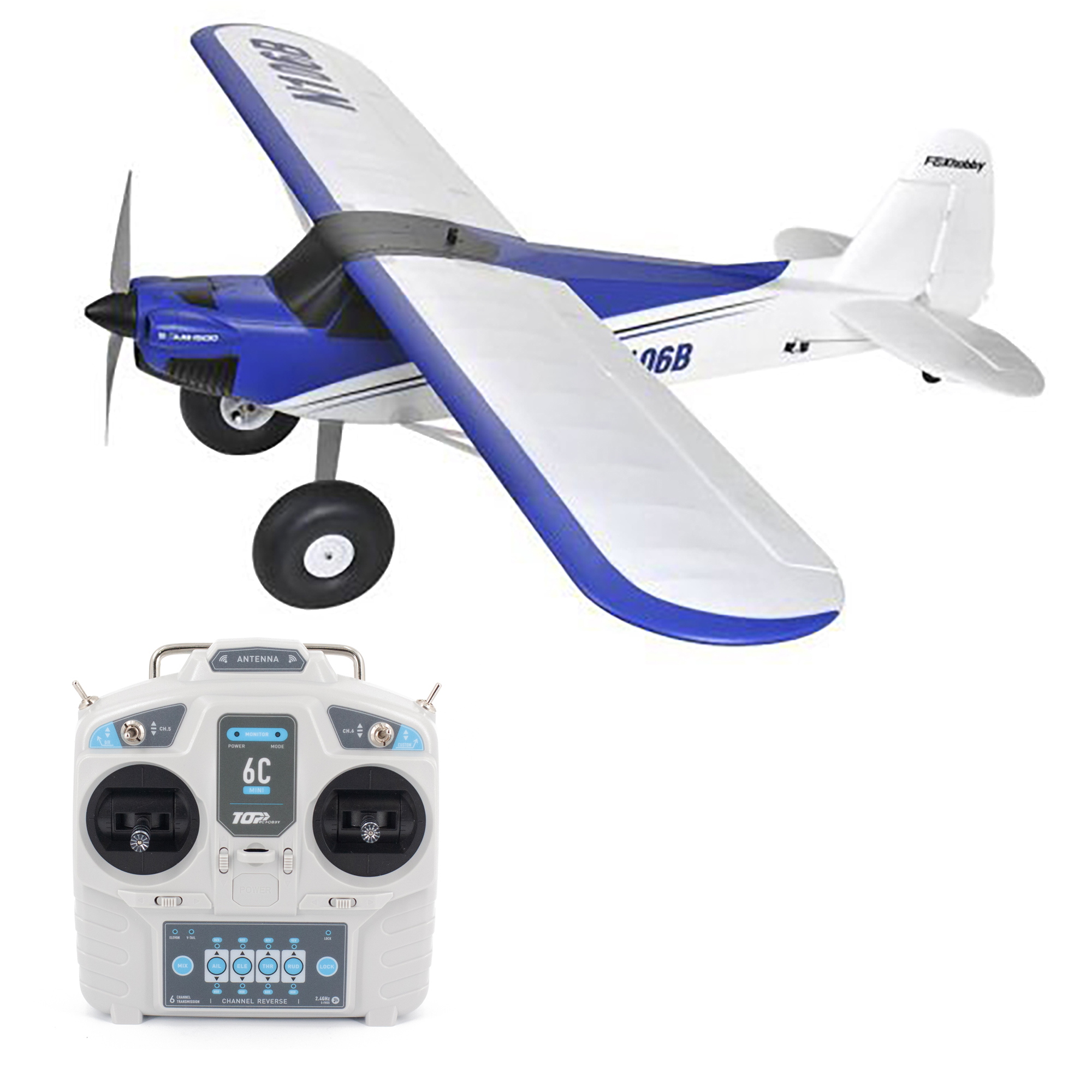Радиоуправляемый самолет S Cub 1500mm Blue RTF + Flight Controller - TOP127E
