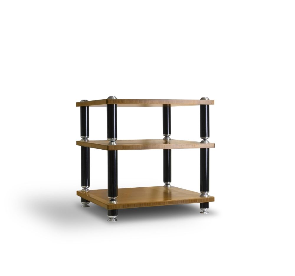 NorStone Stabbl Bamboo стойка под Hi-Fi аппаратуру, бамбуковые полки, черные стойки, ширина 600мм (NORSTA060BAS)