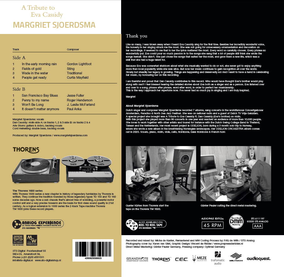 Thorens Album Vinyl Margriet Sjoerdsma A tribute to Eva Cassidy виниловый диск