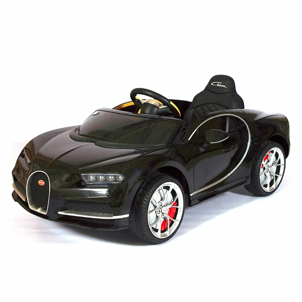 Детский электромобиль Bugatti Chiron (черный лак, 12V) - HL318