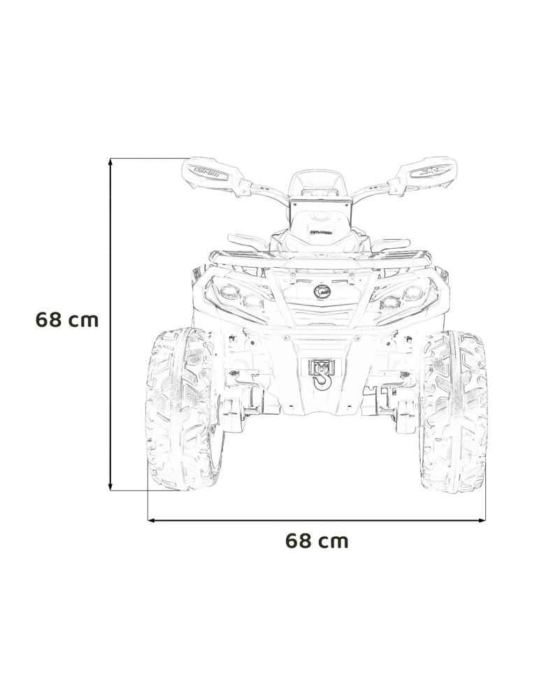 Детский квадроцикл двухместный BRP Can-Am Outlander (24V, полный привод, черный) - DK-CA005-BLACK