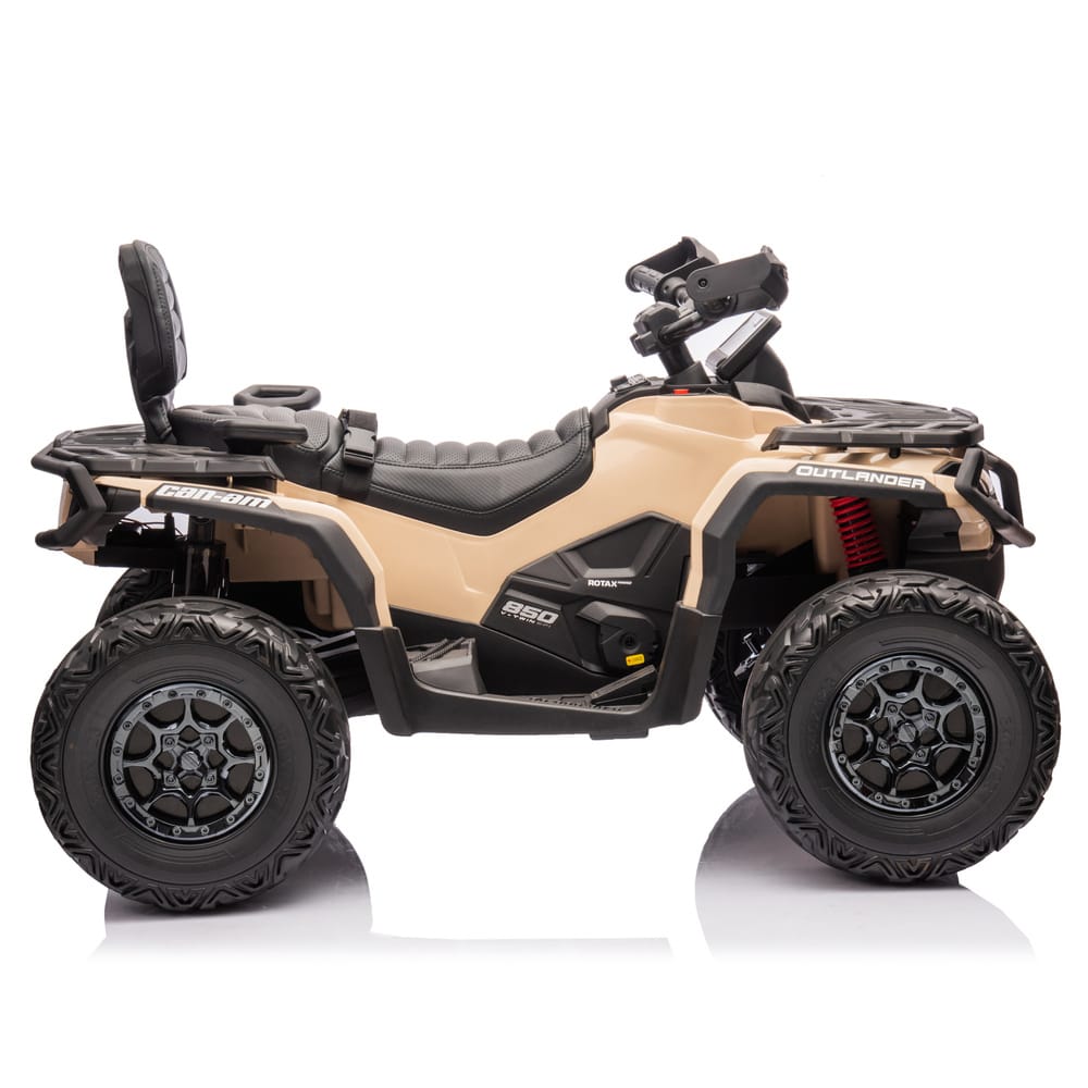 Детский квадроцикл двухместный BRP Can-Am Outlander (24V, полный привод, хаки) - DK-CA005-KHAKI
