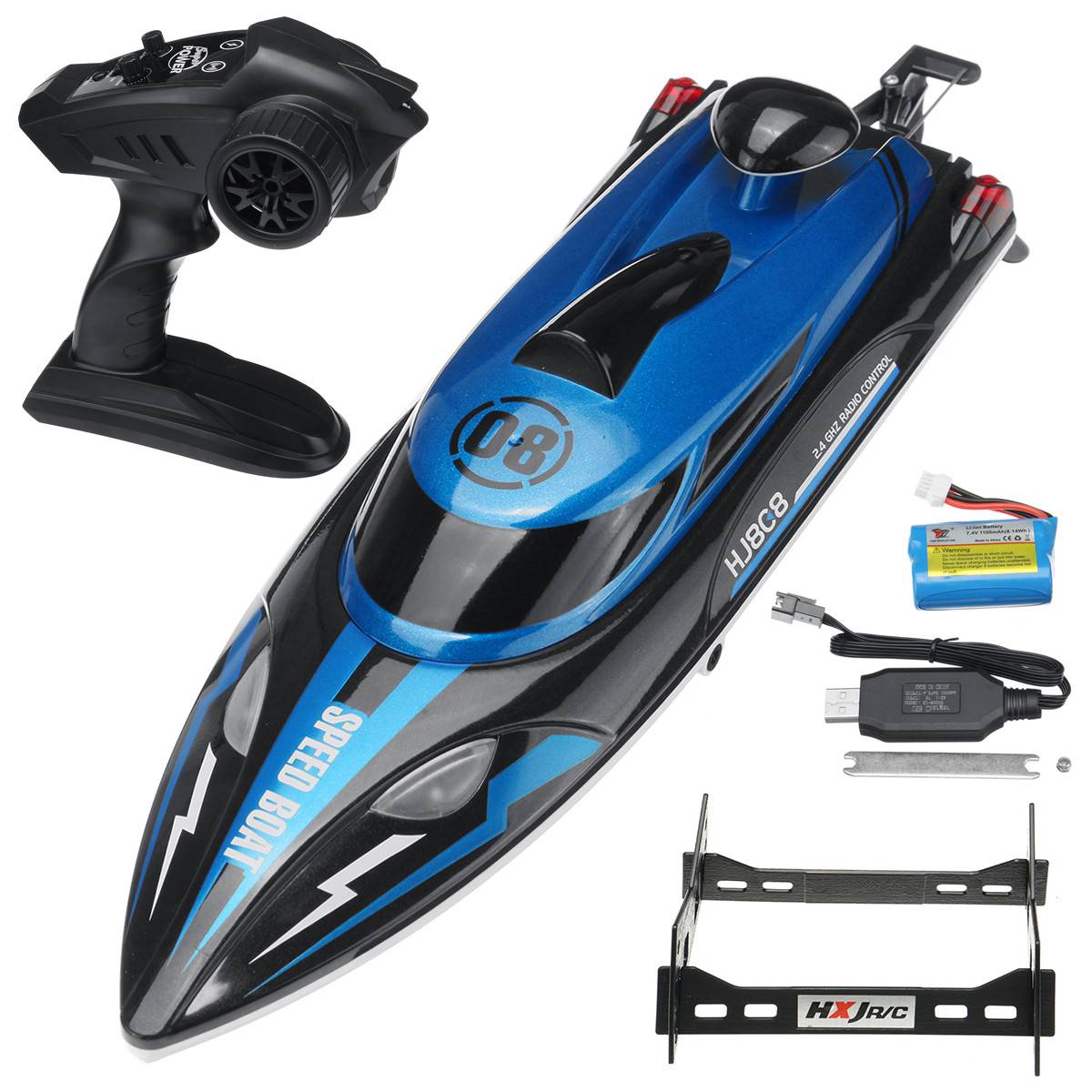 Радиоуправляемый катер Blue SpeedBoat с сумкой (36 см, 25 км/ч) - HJ808-A2-BAG
